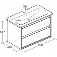Тумба подвесная с раковиной Ideal Standard Connect Air 85 см E0819B2+E027901 - фото 5