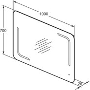 Зеркало Ideal Standard Mirror&Light Led 100 см T3352BH - фото 3
