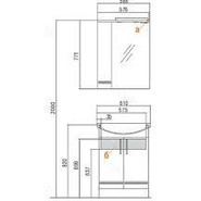 Зеркало шкаф Акватон Онда 60 см 1A009802ON01L - фото 2