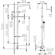 Душевая стойка BRAVAT  FIT S D283CP-2A-RUS - фото 3
