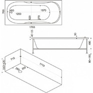 Ванна акриловая 170*70 Bas НЕПТУН - фото 3