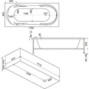 Ванна акриловая 170*80 Bas АХИН - фото 3