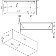 Ванна акриловая 170*80 Bas ИНДИКА - фото 3