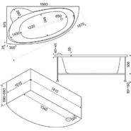 Ванна акриловая 160*100 Bas Сагра R - фото 2