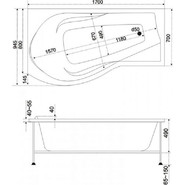 Ванна акриловая 170*80 Bas КАПРИ L - фото 4