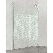 Шторка для ванны Loranto SW-L1485 85х140 см, хром/прозрачное/узор - фото 2