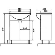 Тумба напольная с раковиной Стиль Моника New 60 см (раковина Арго) - фото 6