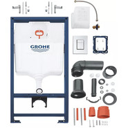 Инсталляция с подвесным унитазом комплект: Grohe Rapid SL 38772001 с подвесным безободковым унитазом Sintesi Ellipse SIN-TS-ELL-153 сиденье микролифт, крепление, кнопка смыва хром (система смыва Торнадо) - фото 3