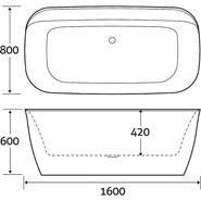 Ванна отдельностоящая Art&Max 160x80 см AM-316-1600-800 - фото 2
