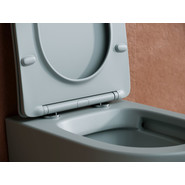 Унитаз подвесной Ceramicanova Balearica Rimless CN6000MH с тонкой крышкой микролифт, антрацит матовый, Цвет производителя: серый - фото 4