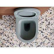 Унитаз подвесной Ceramicanova Balearica Rimless CN6000MH с тонкой крышкой микролифт, антрацит матовый, Цвет производителя: серый - фото 6