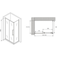 Душевое ограждение Abber Schwarzer Diamant 100x75 см AG30100MH-S75M, хром/матовое - фото 5