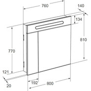 Зеркальный шкаф ROCA VICTORIA NORD 80 см ZRU9000033 - фото 3