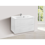 Тумба подвесная с раковиной Vincea Mia 75 см VMC-2MA750GW (раковина белая VCB-3M750W), белый глянец - фото 5