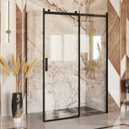 Душевое ограждение Ambassador Benefit 160x80 см 19021205HB-80HB (стекло 8 мм) чёрный/прозрачное - фото 2