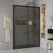 Душевая дверь Ambassador Intense 160 см 110022205IBB (стекло 8 мм) чёрный/тонированное - фото 2