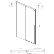 Душевая дверь Ambassador Intense 160 см 110022205IBB (стекло 8 мм) чёрный/тонированное - фото 4