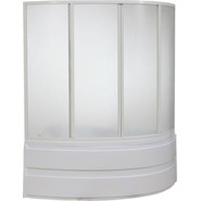 Шторка для ванны Bas Алегра 1500х1450 мм, белый/матовое (пластик) - фото 3