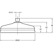 Верхний душ Jacob Delafon Katalyst 200x200 мм E13692-CP - фото 3
