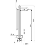Смеситель для ванны Vincea Desire VTF-1DMB, черный матовый - фото 4