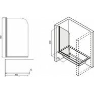 Шторка для ванны Loranto CS-F01 65х120 см, хром/прозрачное - фото 3