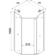 Душевое ограждение Taliente 90x90 см TA-09093-1MP, хром/матовое - фото 2
