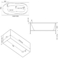 Ванна акриловая 140*70 Bas Тесса - фото 3