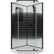 Душевое кабина Grossman Classic 100x100 см GR270D, чёрный/узор - фото 