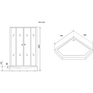 Душевое кабина Grossman Classic 90x90 см GR271D, чёрный/узор - фото 6
