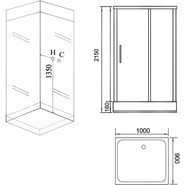 Душевое кабина Grossman 90x100 см GR166, белый/прозрачное - фото 3
