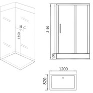 Душевое кабина Grossman 80x120 см GR167, белый/прозрачное - фото 3