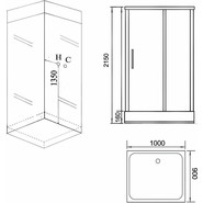 Душевое кабина Grossman 90x100 см GR266, чёрный/прозрачное - фото 3