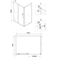 Душевое ограждение Niagara Nova 100x70 см NG-62-10A-A70, хром/прозрачное - фото 5
