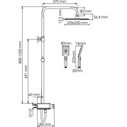 Душевая стойка с термостатом WasserKraft A114.255.130.CB Thermo, черный - фото 3