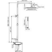 Душевая стойка с термостатом WasserKraft A114.255.217.CB Thermo, черный - фото 3