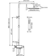 Душевая стойка с термостатом WasserKraft A114.255.218.CB Thermo, черный - фото 3