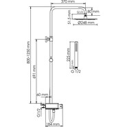 Душевая стойка с термостатом WasserKraft A114.258.217.CB Thermo, черный - фото 3