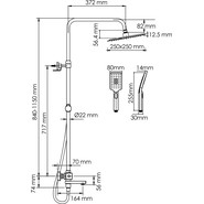 Душевая стойка с термостатом WasserKraft A299.255.130.BM Thermo, черный - фото 3
