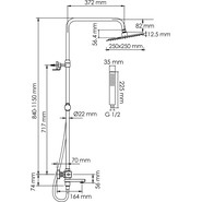 Душевая стойка с термостатом WasserKraft A299.255.218.BM Thermo, черный - фото 3