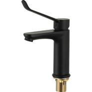 Смеситель для раковины с локтевой (хирургической) ручкой Gappo G1021-6, черный, Цвет производителя: чёрный - фото 