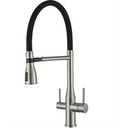 Смеситель для кухни Gappo G4399-75, сатин/черный - фото 