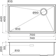 Кухонная мойка Taki 74-U/IF Side IN 1,2 мм 4993170, Цвет производителя: нержавеющая сталь - фото 5