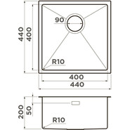 Кухонная мойка Taki 44-U/IF GB 1,2 мм 4997017, графит - фото 3