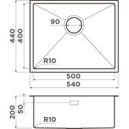 Кухонная мойка Taki 54-U/IF GB 1,2 мм 4997019, графит, Цвет производителя: графит - фото 4