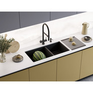 Кухонная мойка Taki 85-2-LB-U/IF Side GB 1,2 мм 4997039, графит, Цвет производителя: графит - фото 4