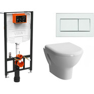 Инсталляция с подвесным безободковым унитазом Vitra Zentrum L-Box 9012B003-7206 - фото 