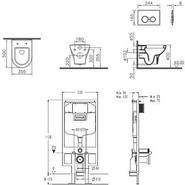 Инсталляция с подвесным безободковым унитазом Vitra Zentrum L-Box 9012B003-7206 - фото 3