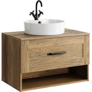 Тумба подвесная со столешницей Aqwella Craft 80 см CRF0108DB, дуб балтийский - фото 