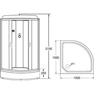 Душевая кабина Loranto 100x100 см CS-6610-25 F, хром/матовое - фото 3