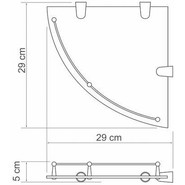 Стеклянная полка угловая WasserKraft K-544 - фото 3